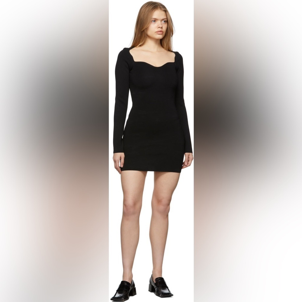Nanushka Black Knit Fitted Marina Dress Size Medium - Picture 1 of 7